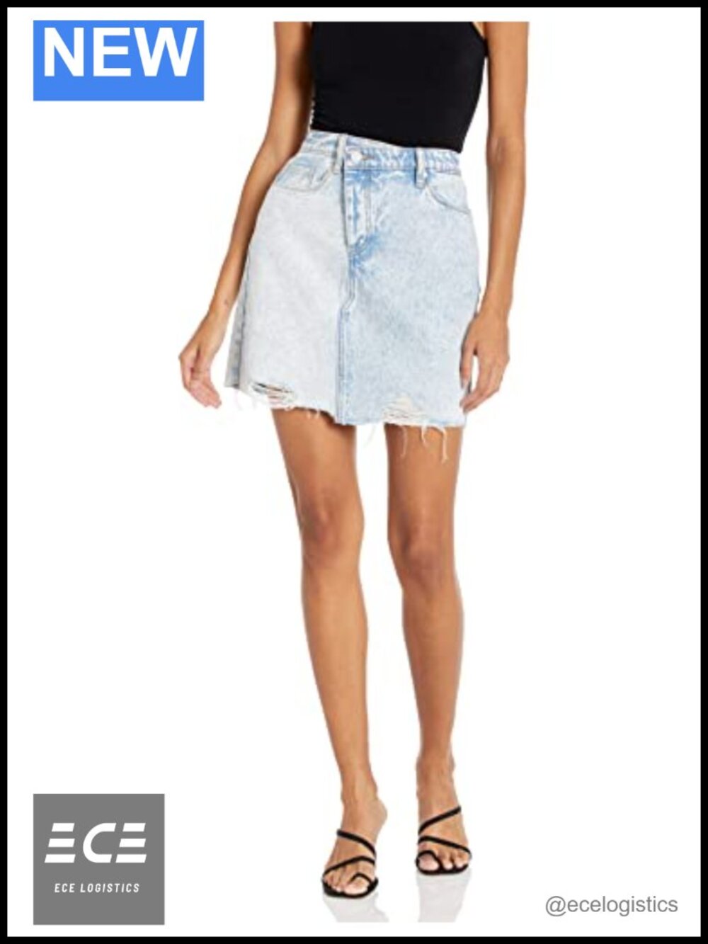 High Rise Overflap Fly Denim Skirt Casual Fall Holiday